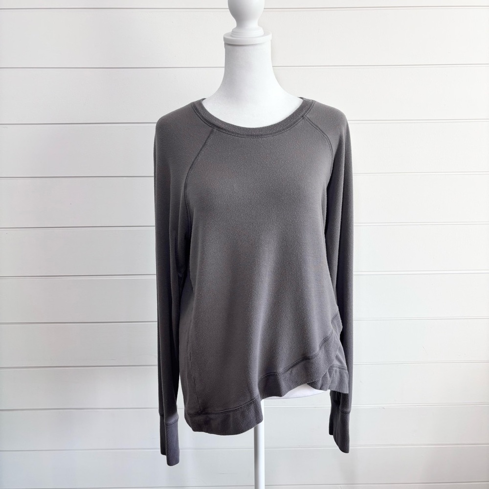 Athleta Women's Gray Criss Cross Sweatshirt May Rose Size S